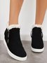 Plus Size Warm Fur Lined Hidden Wedge Ankle Boots