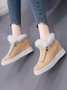 Plus Size Warm Fur Lined Hidden Wedge Ankle Boots