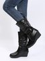 Casual Thermal Lined Side Zip Wedge Snow Boots