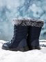 Plus Size Non-Slip Furry Lined Lace-Up Outdoor Boots