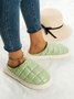 Plus Size Thermal Lined Quilted Bedroom Slippers
