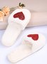 Heart Glitter Decor Fluffy Open-Top Slippers