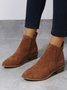 Brown Faux Suede Simple Commuting Chelsea Boots