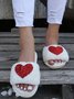 Heart Glitter Decor Fluffy Open-Top Slippers