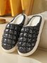 Plus Size Thermal Lined Quilted Bedroom Slippers