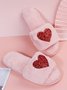Heart Glitter Decor Fluffy Open-Top Slippers