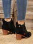 Red Stitched Black Suede Chunky Heel Chelsea Boots