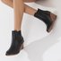 Hollow Side Zip Stacked Wedge Heel  Ankle Boots