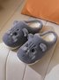 Cartoon Cat Design Embroidered Fuzzy Novelty Slippers