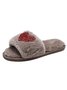 Heart Glitter Decor Fluffy Open-Top Slippers