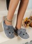 Cartoon Cat Design Embroidered Fuzzy Novelty Slippers