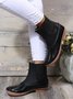 Leopard Plain Plush Warm Panel Waterproof Duck Bean Boots