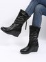 Casual Thermal Lined Side Zip Wedge Snow Boots