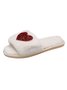 Heart Glitter Decor Fluffy Open-Top Slippers