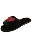 Heart Glitter Decor Fluffy Open-Top Slippers
