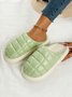 Plus Size Thermal Lined Quilted Bedroom Slippers