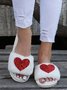 Heart Glitter Decor Fluffy Open-Top Slippers