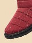 Winter Casual Embossed Slip On Snow Boots