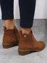 Brown Faux Suede Simple Commuting Chelsea Boots