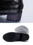 Plus Size Vintage Back Zip Riding Boots with Buckle Decor