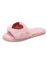 Heart Glitter Decor Fluffy Open-Top Slippers