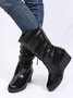Casual Thermal Lined Side Zip Wedge Snow Boots