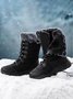 Plus Size Non-Slip Furry Lined Lace-Up Outdoor Boots