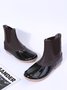 Leopard Plain Plush Warm Panel Waterproof Duck Bean Boots