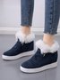 Plus Size Warm Fur Lined Hidden Wedge Ankle Boots