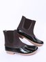 Leopard Plain Plush Warm Panel Waterproof Duck Bean Boots