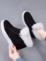Plus Size Warm Fur Lined Hidden Wedge Ankle Boots