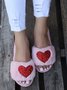 Heart Glitter Decor Fluffy Open-Top Slippers