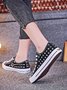 Rhinestone Lace-up Canvas Sneakers