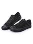 Rhinestone Lace-up Canvas Sneakers