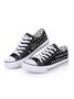 Rhinestone Lace-up Canvas Sneakers