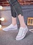 Rhinestone Lace-up Canvas Sneakers