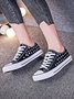 Rhinestone Lace-up Canvas Sneakers