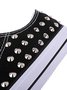 Rhinestone Lace-up Canvas Sneakers