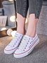 Rhinestone Lace-up Canvas Sneakers