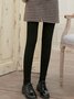 Casual Plain Warm Tights Autumn Winter High Stretch Fleece Socks