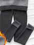 Tight Fluff/Granular Fleece Fabric Casual Lace Leggings