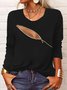 Long sleeve Crew Neck Zipper Casual T-Shirt