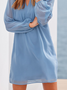 Plain Long Sleeve Casual Dress