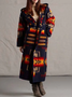 Printed Cotton-Blend Ethnic Loose Coats