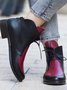 Comfortable Soft Leather Colorblock Lace-Up Pointed Toe Chukkas Booties