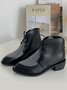 Comfortable Soft Leather Colorblock Lace-Up Pointed Toe Chukkas Booties