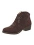 Soft Faux Suede Pointed Toe Chunky Heel Booties