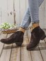 Soft Faux Suede Pointed Toe Chunky Heel Booties