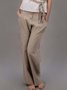 Casual Loose Cotton Plain Casual Pants