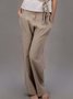 Casual Loose Cotton Plain Casual Pants